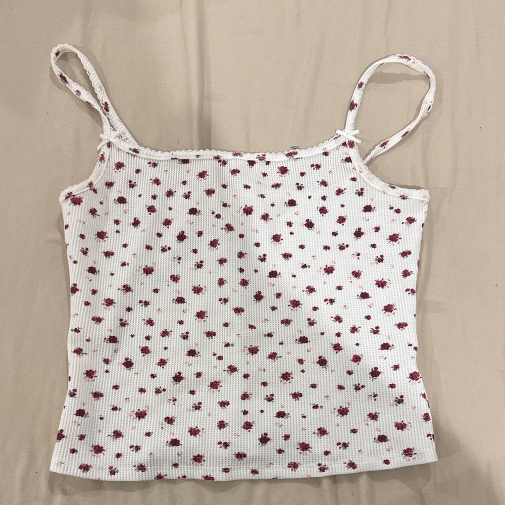 Garage White and Pink Floral Camisole